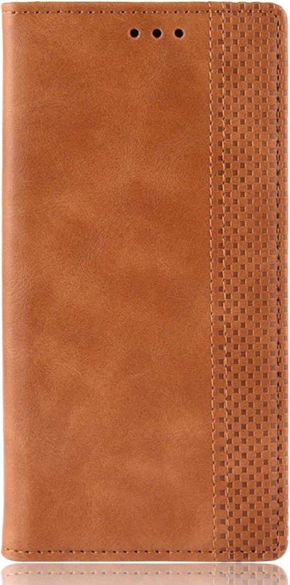 Mobigear Telefoonhoesje geschikt voor Motorola One Vision Hoesje | Mobigear Sensation Bookcase Portemonnee | Pasjeshouder voor 3 Pasjes | Telefoonhoesje voor Pinpas / OV Kaart / Rijbewijs - Cognac