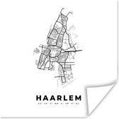 Poster Nederland – Haarlem – Stadskaart – Kaart – Zwart Wit – Plattegrond - 100x100 cm XXL