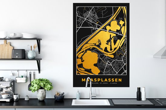Poster Map - Carte - Plan de la ville - Pays Nederland - Maasplassen - 80x120 cm