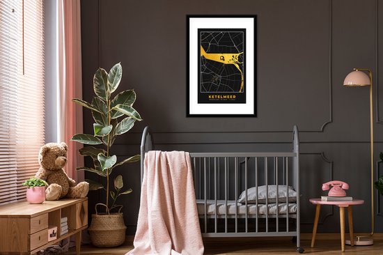 Cadre photo avec affiche - Carte - Plan d'étage - Plan de la ville - Ketelmeer - Or - 60x90 cm - Cadre pour affiche