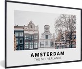 Fotolijst incl. Poster - Nederland - Amsterdam - Huis - 120x80 cm - Posterlijst