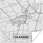 Poster Vaassen - Stadskaart - Kaart - Plattegrond - Zwart Wit - Nederland - 50x50 cm