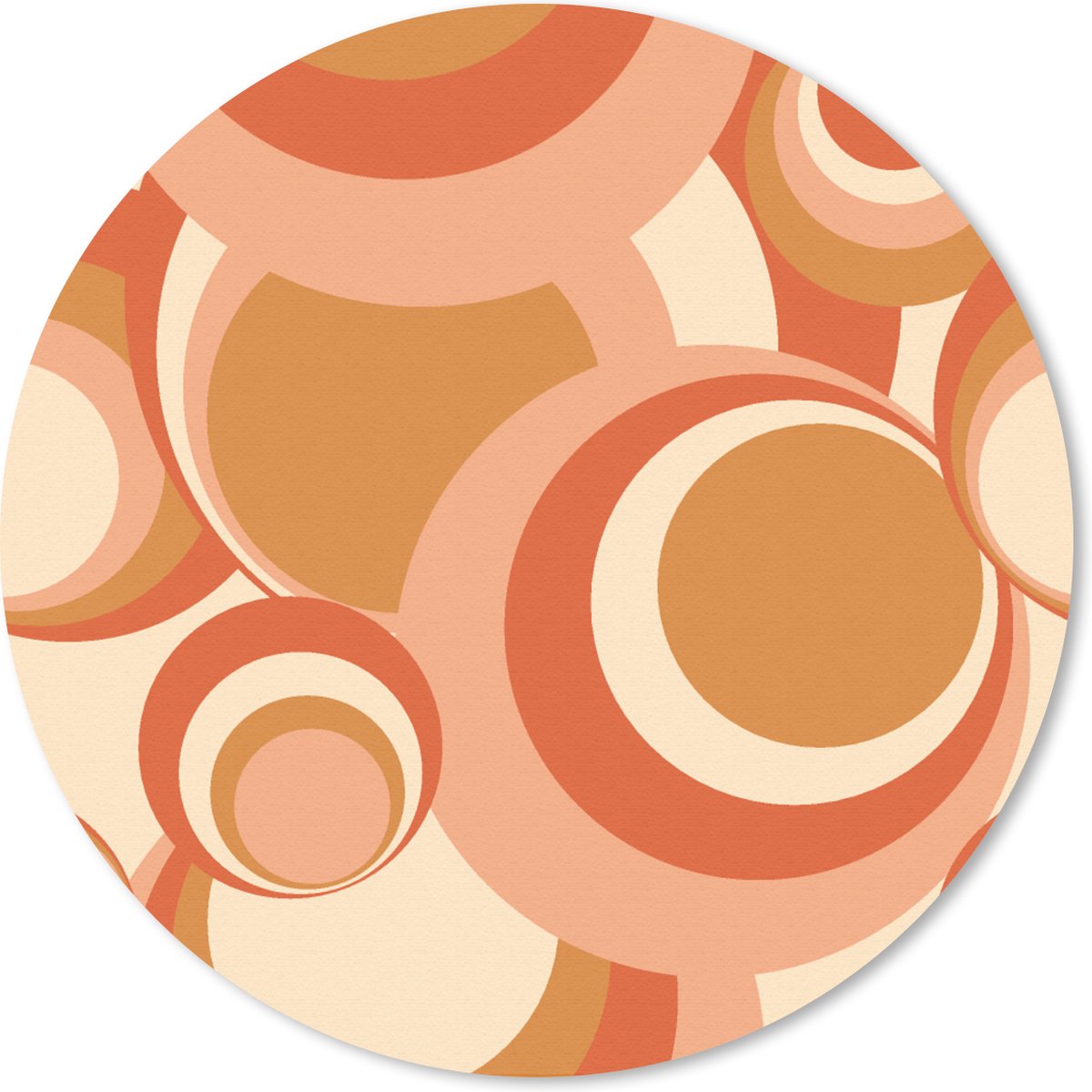 Muismat rond 50x50 cm - Mousepad Cirkel - Retro - Patroon - Ronde muismatten