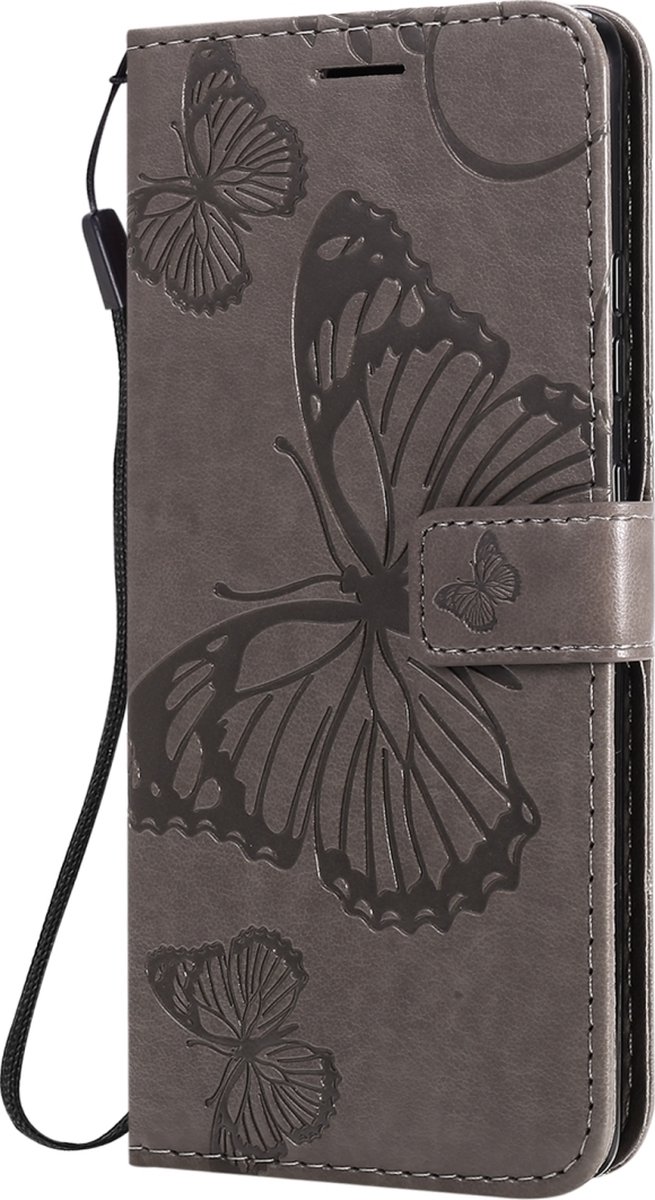 Mobigear Telefoonhoesje geschikt voor Samsung Galaxy S10 Lite Hoesje | Mobigear Butterfly Bookcase Portemonnee | Pasjeshouder voor 2 Pasjes | Telefoonhoesje voor Pinpas / OV Kaart / Rijbewijs - Grijs