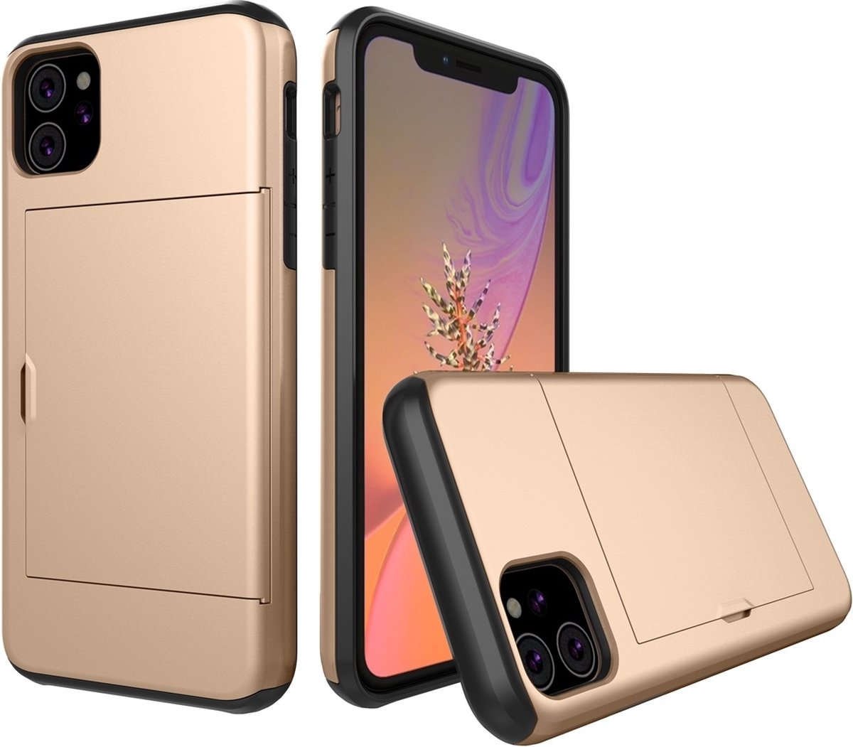Mobigear Hoesje geschikt voor Apple iPhone 11 Telefoonhoesje met Kaarthouder Hardcase | Mobigear Card Backcover Shockproof met Pasjeshouder | Kaarthouder voor 2 Pasjes | Hoesje voor Pinpas / OV Kaart / Rijbewijs | Schokbestendig iPhone 11