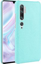 Mobigear Hoesje geschikt voor Xiaomi Mi Note 10 Telefoonhoesje Hardcase | Mobigear Croco Backcover | Mi Note 10 Case | Back Cover - Turquoise