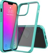 Mobigear Hoesje geschikt voor Apple iPhone 13 Pro Max Telefoonhoesje Hardcase | Mobigear Crystal Backcover | iPhone 13 Pro Max Case | Back Cover - Transparant / Turquoise