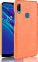 Mobigear Hoesje geschikt voor Huawei Y6 (2019) Telefoonhoesje Hardcase | Mobigear Croco Backcover | Y6 (2019) Case | Back Cover - Bruin