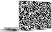 Laptop sticker - 15.6 inch - Patroon - Abstract - Zwart Wit - 36x27,5cm - Laptopstickers - Laptop skin - Cover
