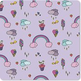 Muismat - Mousepad - Patronen - Regenboog - Kroon - Girl - Kids - Kinderen - 30x30 cm - Muismatten