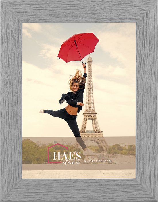 HAES DECO - Houten fotolijst Paris vintage grijs voor 1 foto formaat 15x20 -SP001152
