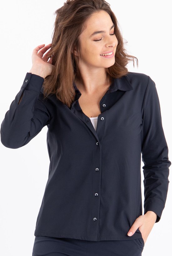 Chemisier bleu Je m'appelle - Femme - Tissu de voyage - Taille S - 2 tailles disponibles