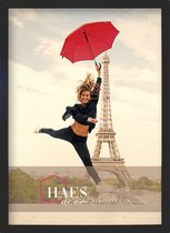 HAES DECO - Cadre photo bois Paris noir pour 1 photo format 50x70 - SP001501