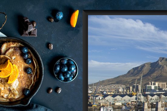 KitchenYeah® Inductie beschermer 81.2x52 cm - De prachtige haven van Kaapstad en de Tafelberg op de achtergrond - Kookplaataccessoires - Afdekplaat voor kookplaat - Inductiebeschermer - Inductiemat - Inductieplaat mat