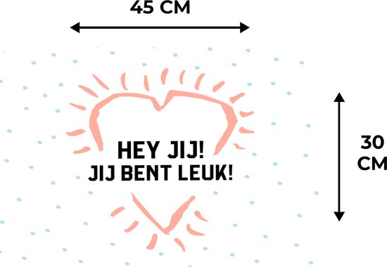 Set de table - Napperons de table en plastique - Citations - Hey you! Tu es mignon! - Proverbes - Compliments - 45x30 cm - 6 pièces - Résistant à la chaleur - Antidérapant - Coussinet - Amovible