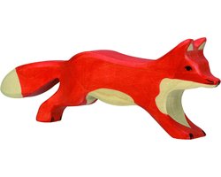 HOLZTIGER Bosdieren - Vos Lopend - 16X2X7Cm - Houten Figuur - Handgemaakt
