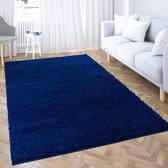 Tapijtenloods Shaggy Hoogpolig Vloerkleed Effen Blauw - 230x320 CM