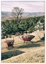 Poster Met Witte Lijst - Lesotho Kruiwagen Poster