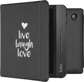 Hoesje geschikt voor Kobo Libra H2O E-reader - iMoshion Design Slim Hard Case Bookcase - Live Laugh Love