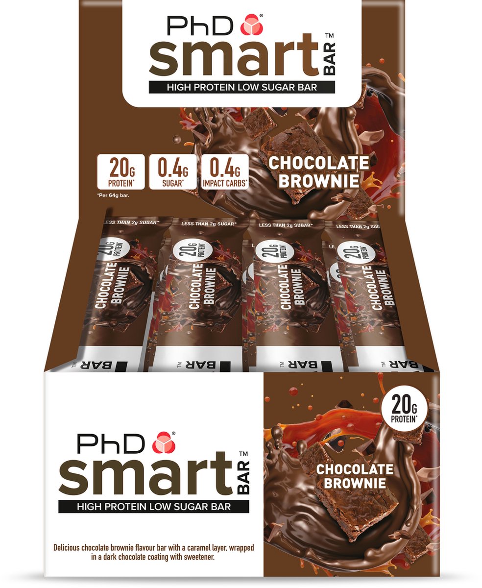 PhD Smart Bar (12x64g) Chocolate Brownie - Repen - Eiwit Repen