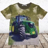 Stoer shirt met John Deere trekker H102 -s&C-98/104-t-shirts jongens