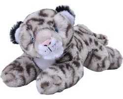 Wild Republic pluche knuffel sneeuw luipaard - zachte stof - grijs - 25 cm - Dieren knuffels - Cadeau