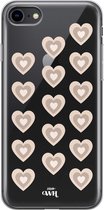 iPhone 7/8/SE 2020 Case - Retro Hearts Nude - xoxo Wildhearts Transparant Case