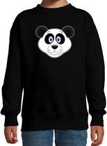 Cartoon panda trui zwart voor jongens en meisjes - Kinderkleding / dieren sweaters kinderen 152/164