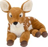 Pluche liggende Hert knuffel van 37 cm - Dieren speelgoed knuffels cadeau - Bosdieren/Herten