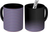 Magische Mok - Foto op Warmte Mokken - Vintage - Design - Zigzag - Abstract - Magic Mok - Beker - 350 ML - Uitdeelcadeautjes