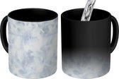 Magische Mok - Foto op Warmte Mokken - Patronen - Waterverf - Grijs - Abstract - Magic Mok - Beker - 350 ML - Uitdeelcadeautjes