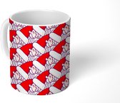 Mok - Patronen - Kerstmis - Kerstman - Mokken - 350 ML - Beker - Uitdeelcadeautjes