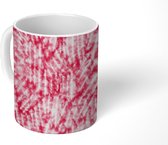 Mok - Tie dye - Textiel - Roze - Wit - Patronen - Mokken - 350 ML - Beker - Uitdeelcadeautjes