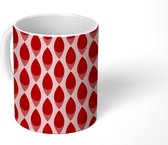 Mok - Koffiemok - Design - Rood - Abstract - Mokken - 350 ML - Beker - Koffiemokken - Theemok