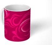 Mok - Koffiemok - Zee - Roze - Patronen Abstract - Mokken - 350 ML - Beker - Koffiemokken - Theemok