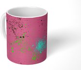 Mok - Patronen - Verf - Abstract - Roze - Mokken - 350 ML - Beker - Uitdeelcadeautjes