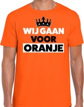 Koningsdag t-shirt wij gaan voor oranje - oranje - heren - koningsdag outfit / kleding S