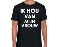 Ik hou er van als mijn vrouw mij laat tennissen shirt - grappig tennissen hobby t-shirt zwart heren - Cadeau tennisser L