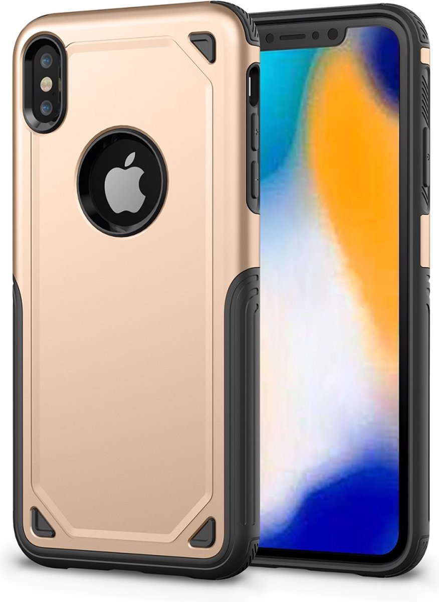 Peachy ProArmor protection hoesje bescherming geschikt voor iPhone XS Max case - Goud