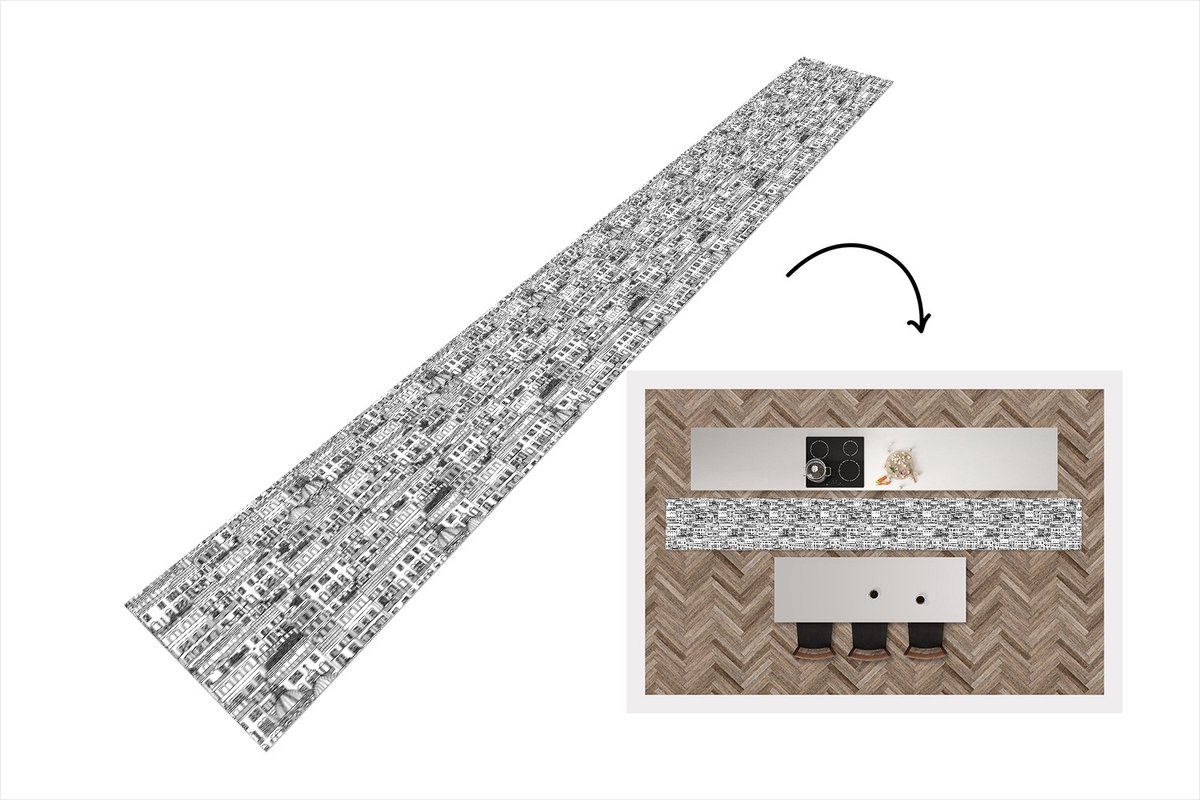 Keukenloper - Keukenmat - Patroon - Italië - Huis - 400x50 cm - Keuken vloerkleed