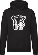 Vrouw de baas in de relatie en in bed Hoodie | bruiloft | vrijgezellenfeest | verliefd | liefde | relatie | Unisex | Trui | Sweater | Hoodie | Capuchon | Zwart