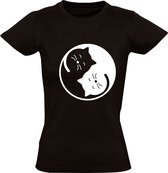 Chat Ying Yang T-shirt femme | chat | chemise | Noir