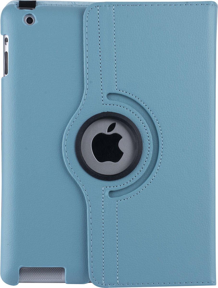Apple iPad 2-3-4 Book case Lichtblauw Book Case Tablethoes - 360 graden draaibaar