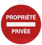 bord propriété privée 30 cm rood/wit