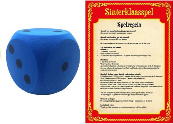 spel met blauwe dobbelsteen - Sinterklaasspel set... | bol.com