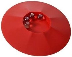 foto van Knikkerpot van kunststof - 17 cm - rood - met knikkers - voor binnen en buiten