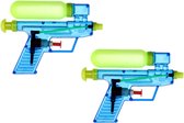 2x Waterpistool/waterpistolen blauw 15 cm