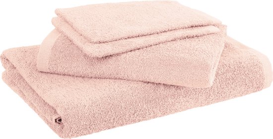 Moodit Serviettes de bain Troy Pearl Pink - 2 débarbouillettes + 1 serviette + 1 serviette de douche