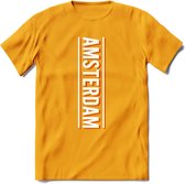 Amsterdam T-Shirt | Souvenirs Holland Kleding | Dames / Heren / Unisex Koningsdag shirt | Grappig Nederland Fiets Land Cadeau | - Geel - S