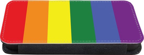 Étui pour téléphone Bookcase iPhone 13 Mini - Arc-en-ciel - Pride - Drapeau arc-en-ciel - Avec poches - Étui portefeuille avec fermeture magnétique